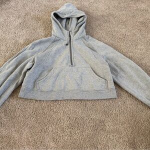 lululemon scuba cropped half zip Gray Hoodie